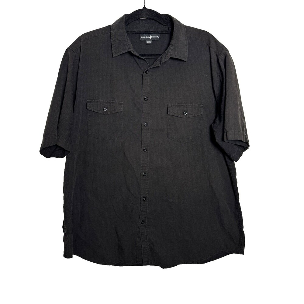Beverly Hills Polo Club Black Size 2XLB Mens Button Down Short Sleeve Shirt